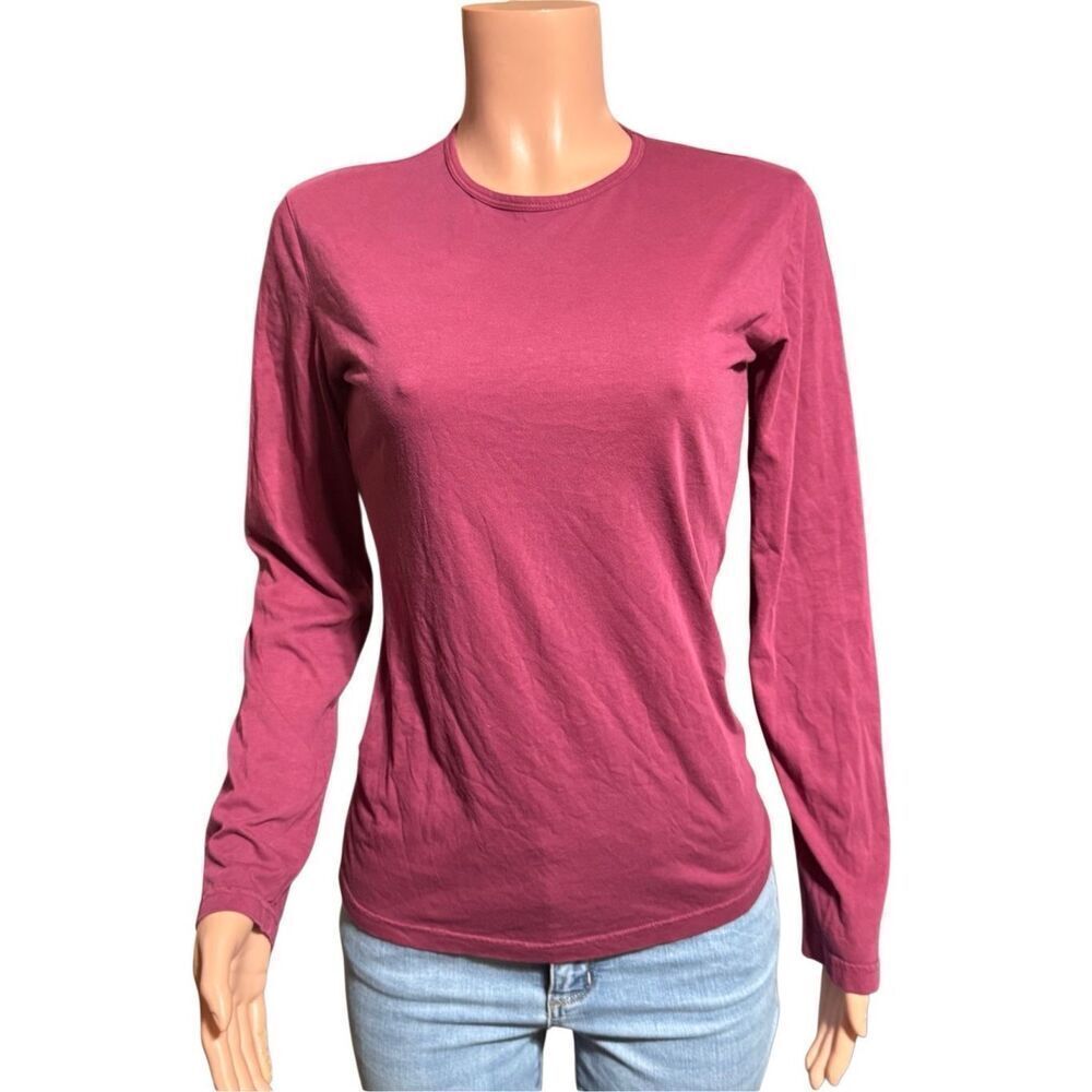 Pulp crew neck long sleeve tee solid raspberry tee t-shirt M